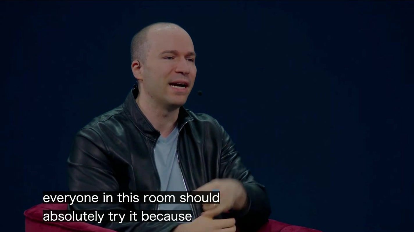 「everyone in this room should absolutely try it」会場への呼びかけ